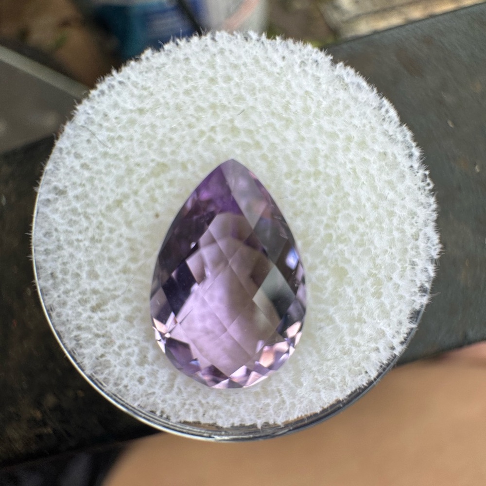 5.25ctw genuine pear amethyst loose in gem jar - Picture 10 of 15